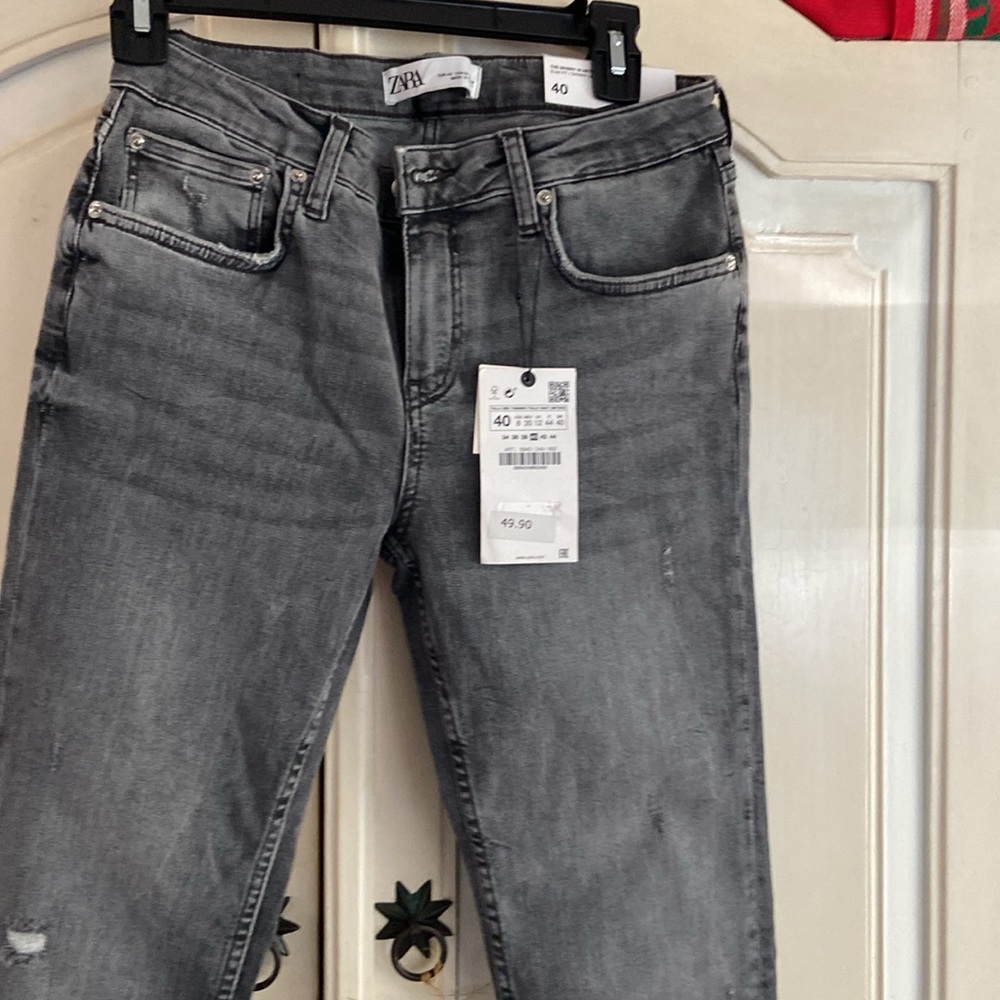 New Zara Jeans Grey Wash Size 8